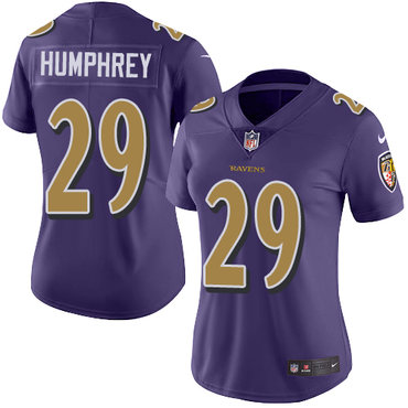 Nike Ravens #29 Marlon Humphrey Purple Women's Stitched NFL Limited Rush Jersey