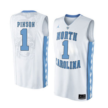 North Carolina Tar Heels 1 Theo Pinson White College Basketball Jersey