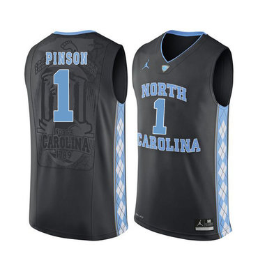 North Carolina Tar Heels 1 Theo Pinson Black College Basketball Jersey