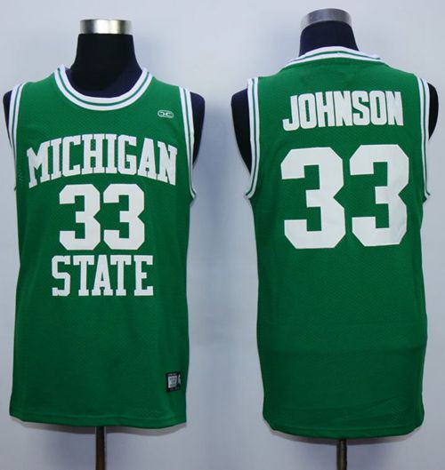 Spartans #33 Magic Johnson Green Stitched Hardwood Legends