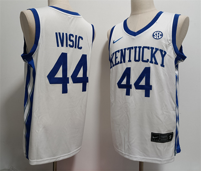 Men's Kentucky Wildcats #44 Zvonimir Ivi?i? White Stitched Jersey