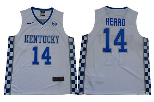 Wildcats #14 Tyler Herro White Basketball Elite Stitched College Jersey