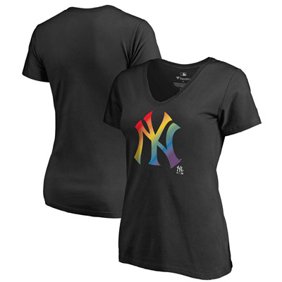 Women's New York Yankees Fanatics Branded Pride Black T-Shirt