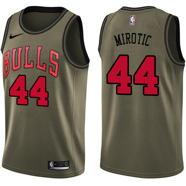 Nike Bulls #44 Nikola Mirotic Green Salute to Service NBA Swingman Jersey