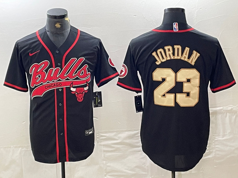 Men's Chicago Bulls #23 Michael Jordan Gray Camo Cool Base Stitched Baseball Jersey 3