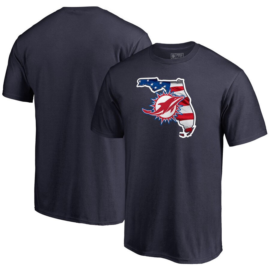 Miami Dolphins NFL Pro Line By Fanatics Branded Banner State T-Shirt Navy