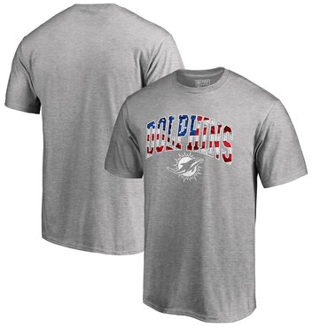 Miami Dolphins Pro Line By Fanatics Branded Banner Wave T-Shirt Heathered Gray