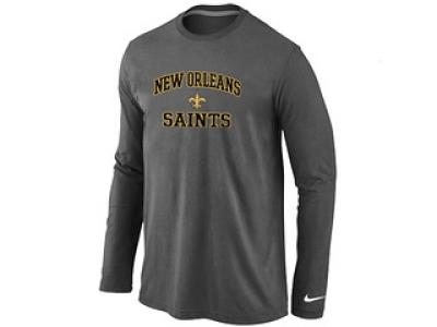 NEW New Orleans Sains Heart & Soul Long Sleeve T-Shirt D.Grey