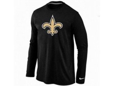 NEW New Orleans Sains Logo Long Sleeve T-Shirt black