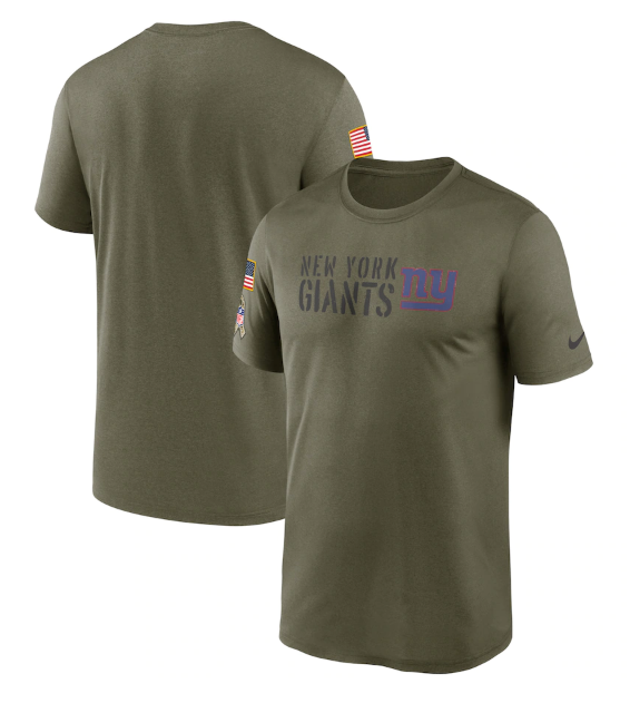Men's New York Giants Olive 2022 Salute To Service Legend Team T-Shirt