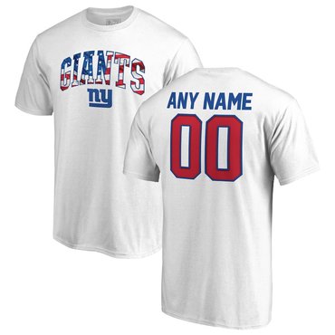 New York Giants NFL Pro Line By Fanatics Branded Any Name & Number Banner Wave T-Shirt White