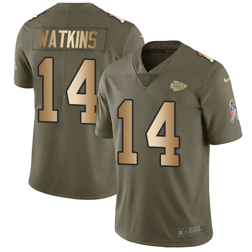 Nike Chiefs #14 Sammy Watkins Olive Gold Men's Stitched NFL Limited 2017 Salute To Service Jersey