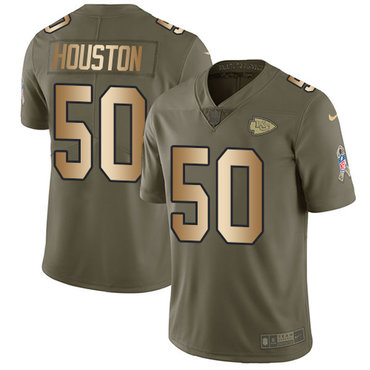 Nike Chiefs #50 Justin Houston Olive Gold Men's Stitched NFL Limited 2017 Salute To Service Jersey