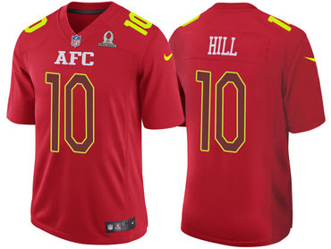 2017 Pro Bowl AFC Kansas City Chiefs 10 Tyreek Hill Red Game Jersey