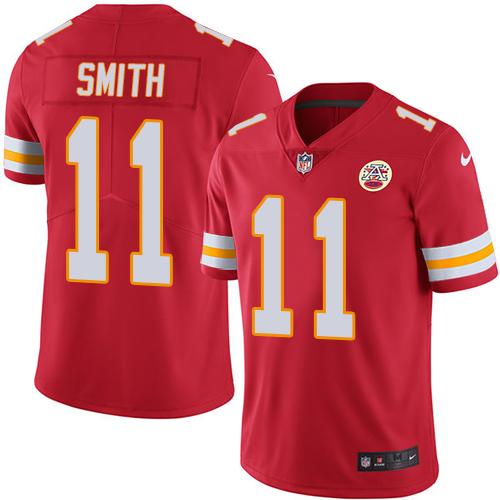Nike Chiefs #11 Alex Smith Red Men's Stitched NFL Limited Rush Jersey