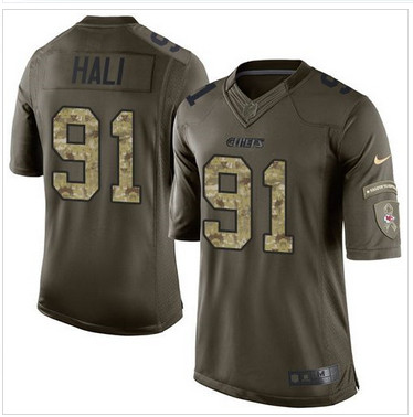 Nike Kansas City Chiefs #91 Tamba Hali Green Men's Stitched NFL Limited Salute to Service Jersey