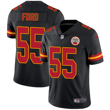 Nike Chiefs #55 Dee Ford Black Men's Stitched NFL Limited Rush Jersey