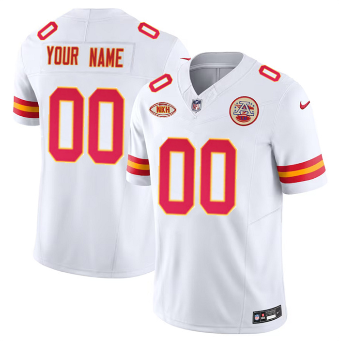 Men’s Kansas City Chiefs Active Player Custom White 2023 F.U.S.E. With NKH Patch Vapor Untouchable Limited Stitched Jersey