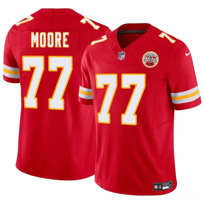 Men’s Kansas City Chiefs #77 Jaylon Moore Red 2025 F.U.S.E. Vapor Untouchable Limited Stitched Football Jersey