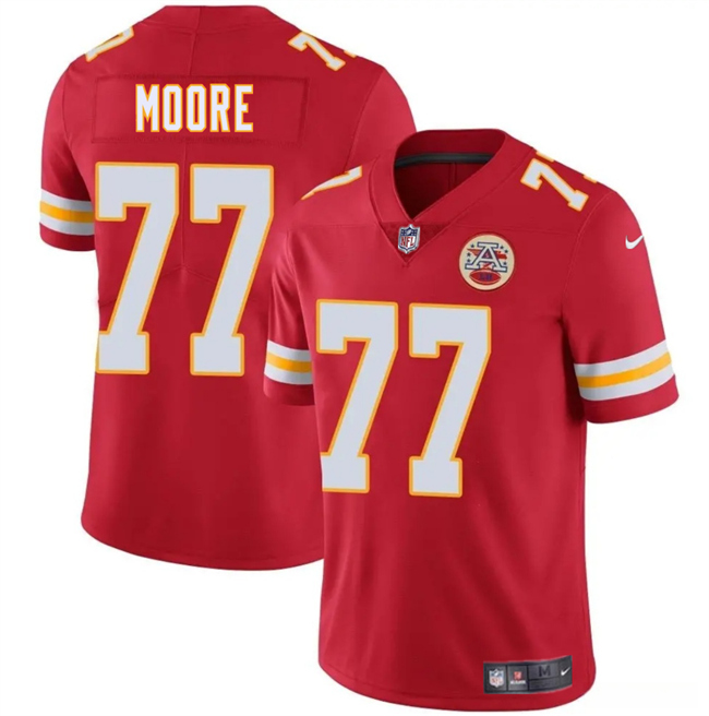 Men’s Kansas City Chiefs #77 Jaylon Moore Red 2025 Vapor Untouchable Limited Stitched Football Jersey