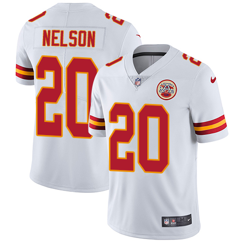 Men's Nike Kansas City Chiefs #20 Steven Nelson White Vapor Untouchable Limited Jersey