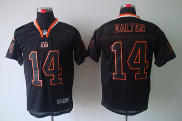 2012 NEW NFL Cincinnati Bengals 14 Andy Dalton Lights Out Black Elite Jerseys
