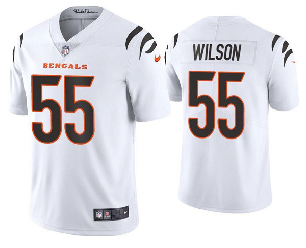Men's Cincinnati Bengals #55 Logan Wilson 2021 White Vapor Untouchable Limited Stitched Jersey