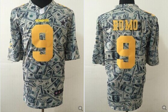 NEW Dallas Cowboys #9 Tony Romo Dollar Fashion NFL Elite Jersey