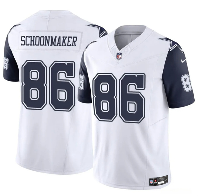 Men's Dallas Cowboys #86 Luke Schoonmaker White 2023 F.U.S.E Vapor Untouchable Limited Stitched Football Jersey 1