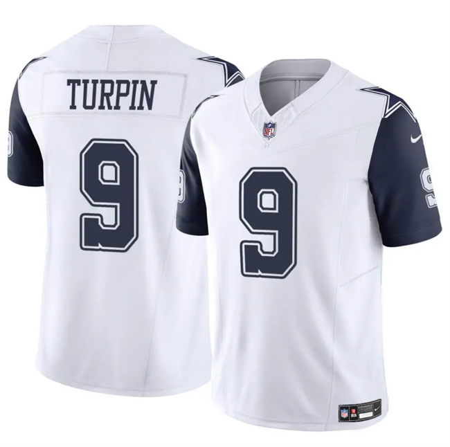 Men's Dallas Cowboys #9 KaVontae Turpin White 2023 F.U.S.E Vapor Untouchable Limited Stitched Football Jersey 1