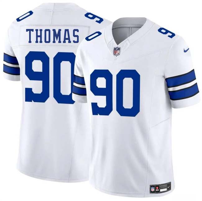 Men's Dallas Cowboys #90 Solomon Thomas White 2025 F.U.S.E Vapor Untouchable Limited Stitched Football Jersey