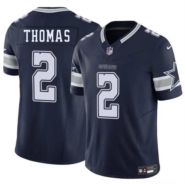 Men's Dallas Cowboys #2 Juanyeh Thomas Navy 2025 F.U.S.E Vapor Untouchable Limited Stitched Football Jersey