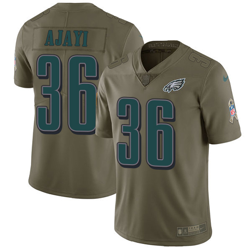 Nike Eagles #36 Jay Ajayi Olive Men's Stitched NFL Limited 2017 Salute To Service Jersey