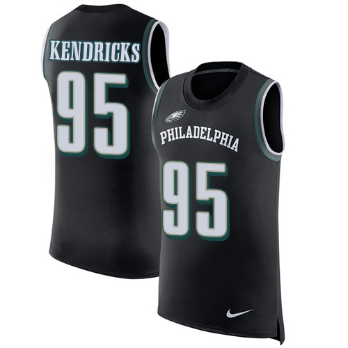 Nike Eagles #95 Mychal Kendricks Black Alternate Men's Stitched NFL Limited Rush Tank Top Jersey
