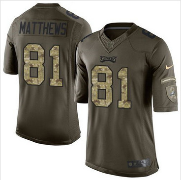 Nike Philadelphia Eagles #81 Jordan Matthews Green Men's Stitched NFL Limited Salute to Service Jersey