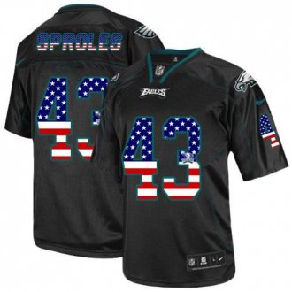 Nike Philadelphia Eagles #43 Darren Sproles Black NFL Elite USA Flag Fashion Jersey