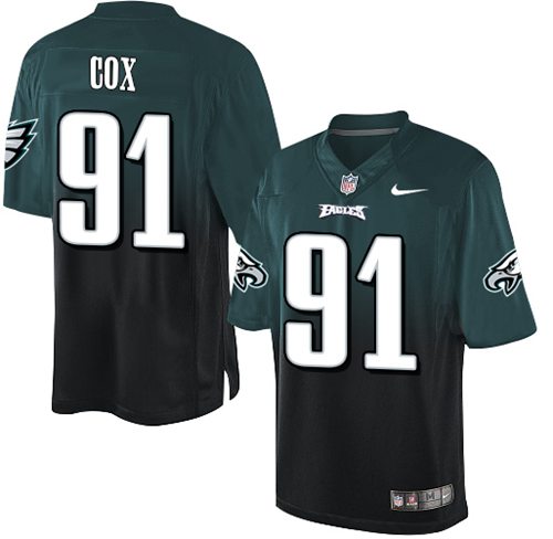 Nike Eagles #91 Fletcher Cox Midnight Green Black Men's Stitched NFL Elite Fadeaway Fashion Jersey