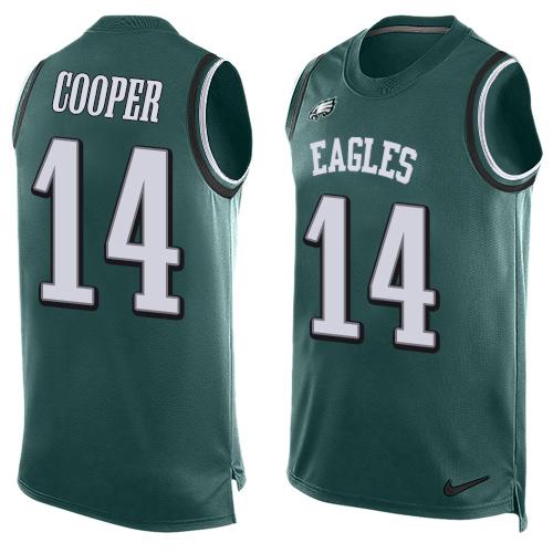 Nike Eagles #14 Riley Cooper Midnight Green Team Color Men's Stitched NFL Limited Tank Top Jersey
