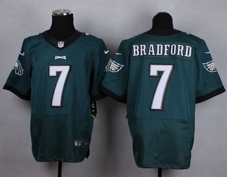 New Philadelphia Eagles #7 Sam Bradford Midnight Green Elite Jersey