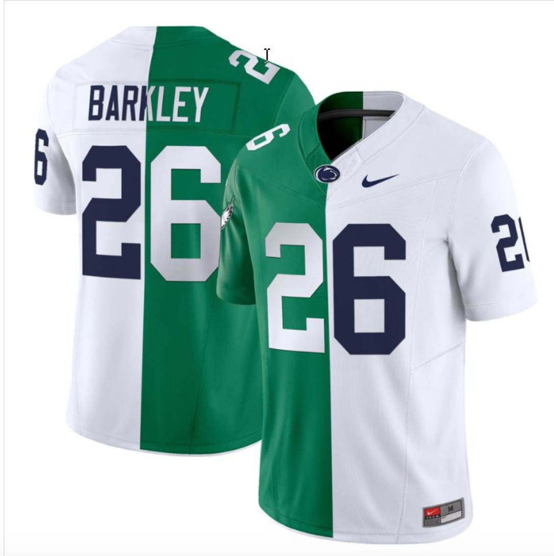 Men's Philadelphia Eagles Penn State Nittany Lions #26 Saquon Barkley Split Vapor Untouchable Limited Stitched Football Jersey