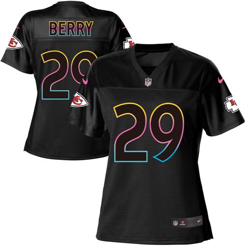 Nike Chiefs #29 Eric Berry Black Women's NFL Fashion Game Jersey