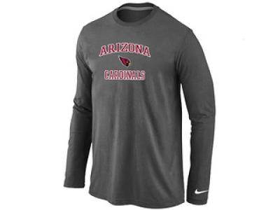 NEW Arizona Cardinals Heart & Soul Long Sleeve T-Shirt D.Grey