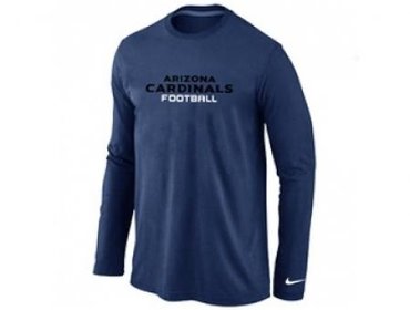 NEW Arizona Cardinals Authentic font Long Sleeve T-Shirt D.Blue