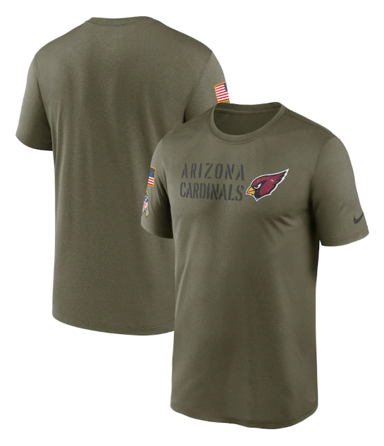 Men's Arizona Cardinals Olive 2022 Salute To Service Legend Team T-Shirt