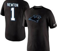 NEW Carolina Panthers #1 Cam Newton Name & Number T-Shirt Black